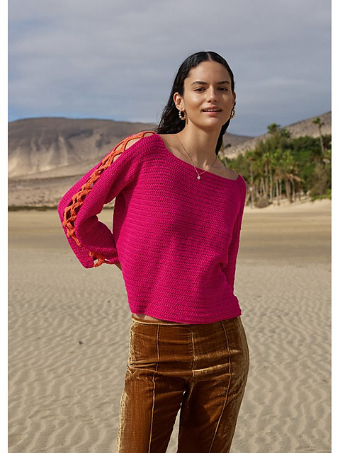 # 32 Pullover in halben Stäbchen