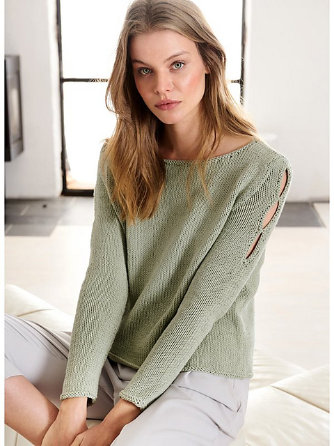 # 10 Pullover glatt rechts mit Cut outs