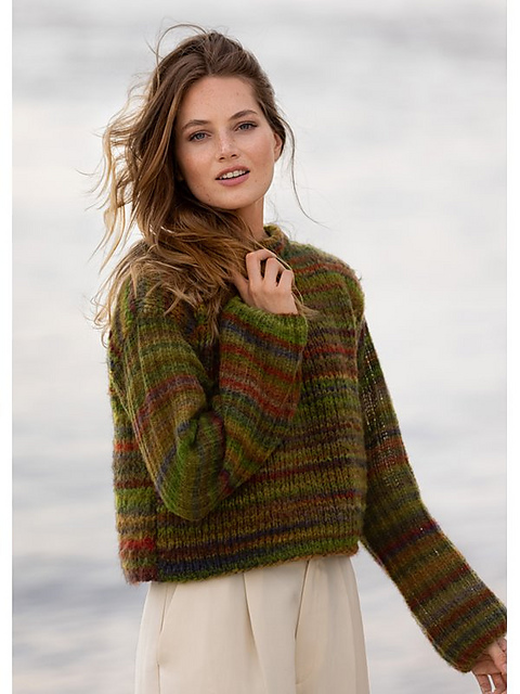 # 50 Pullover glatt rechts und Hebemaschenmuster