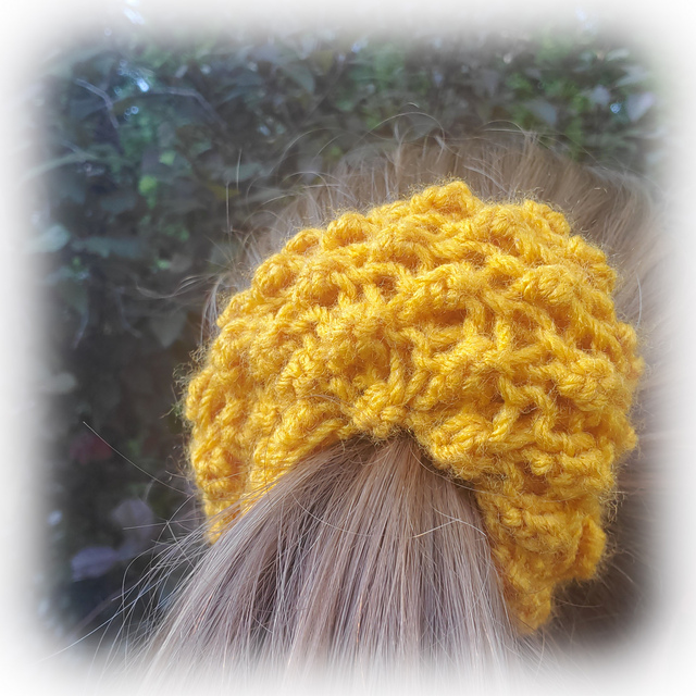 Raspberry Stitch Hair Scrunchie