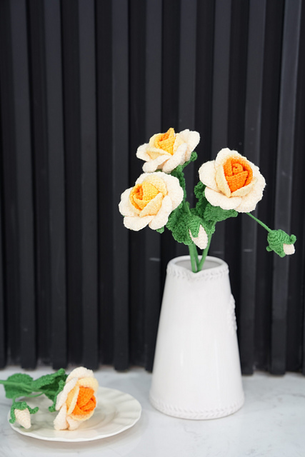 Crochet Rosa Chinensis Flower