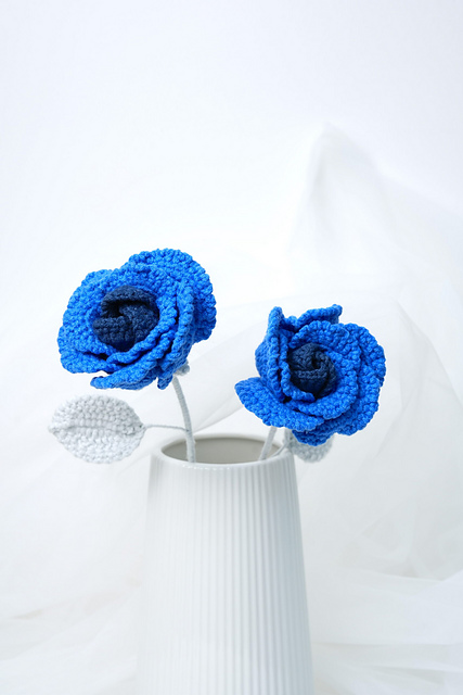 Crochet Blue Rose