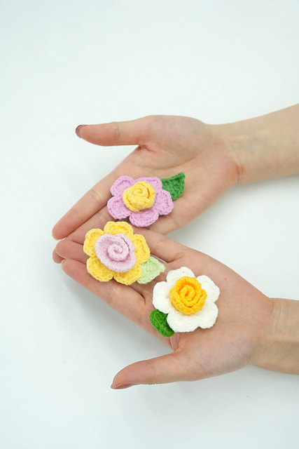 Crochet Rose Applique