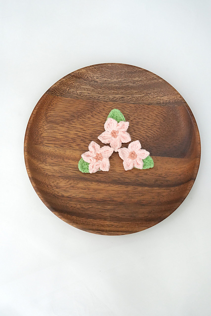 Crochet Cherry Blossom Flower Applique
