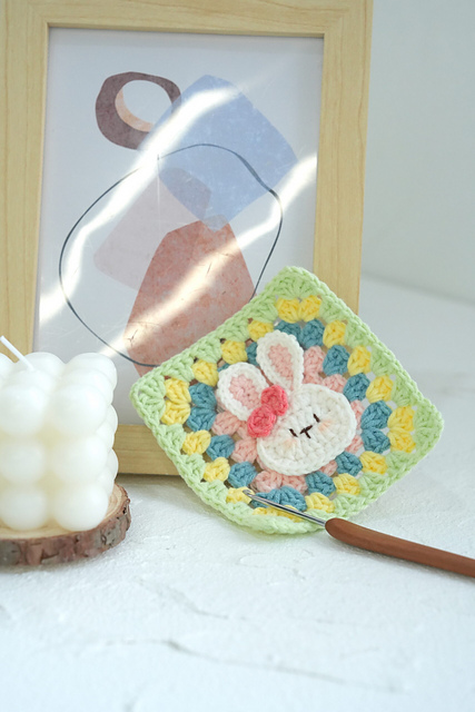 Crochet Bunny Granny Square