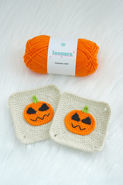 Crochet Pumpkin Granny Square