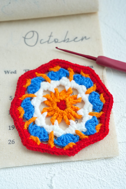Crochet Octagon Granny Square Style II