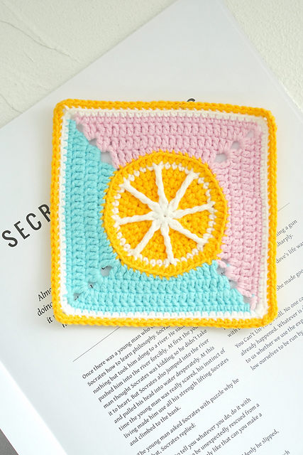 Crochet Lemon Granny Square