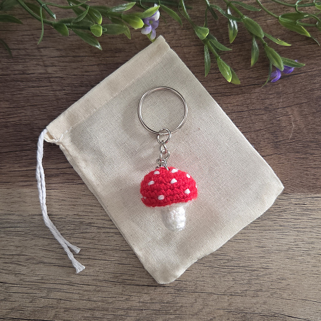 Mini Mushroom Keychain