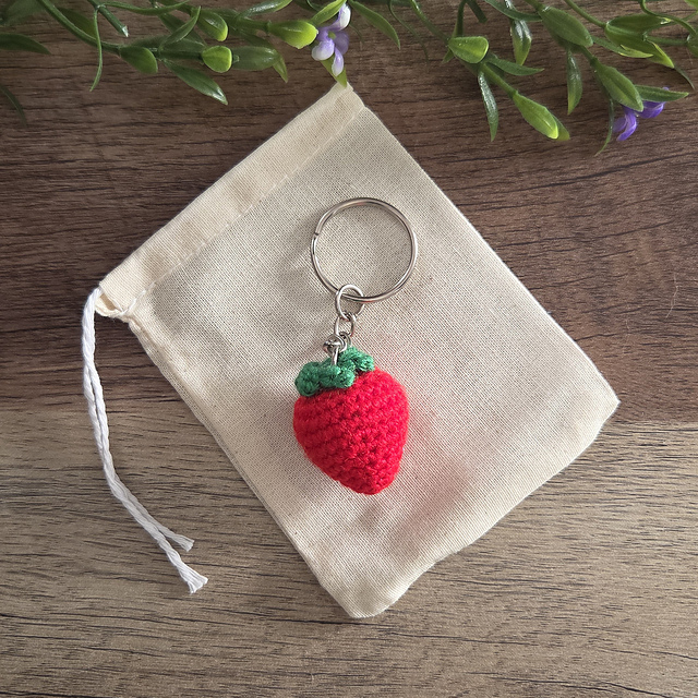 Mini Strawberry Keychain