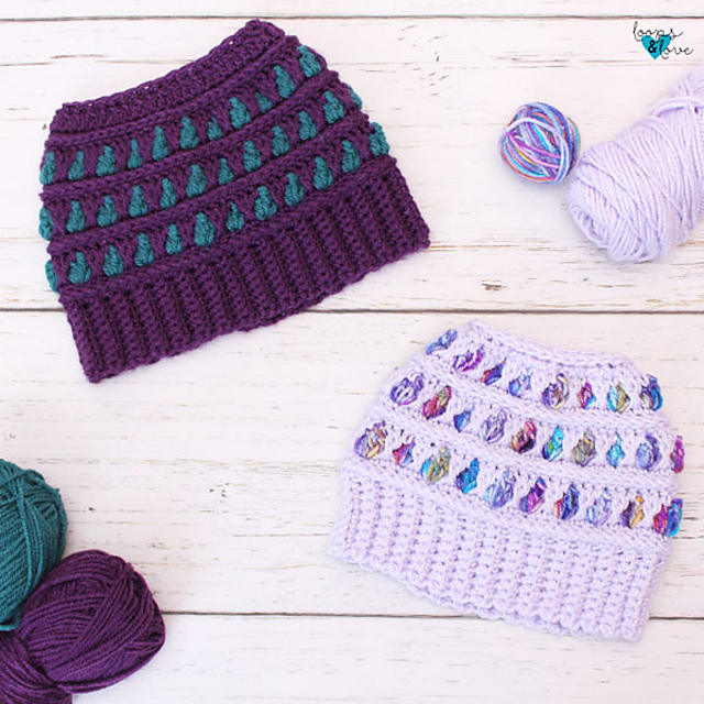 Peek-a-Boo Messy Bun Beanie