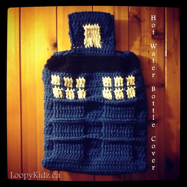 Tardis Inspired Hot Water Bottle Cover