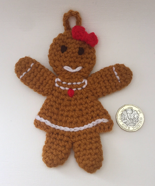 Gingerbread Lady Pattern Ravelry: Amigurumi Gingerbread Lady pattern by Loopy Needles