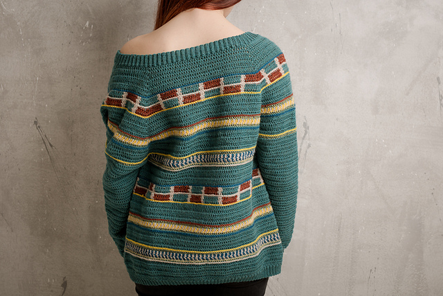 Ravelry: Izma Cardigan with Colorwork pattern by The Loopy Vermillio