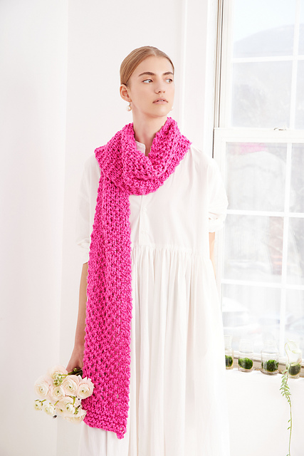 Summer Moss Stitch Scarf