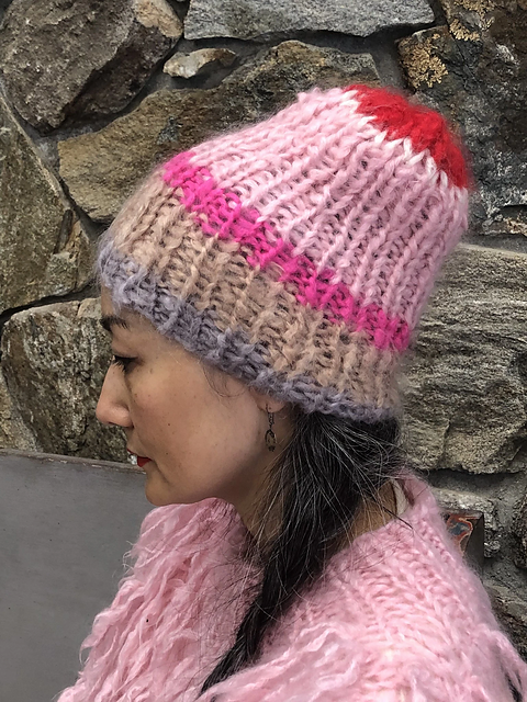 Mohair Striped Beanie