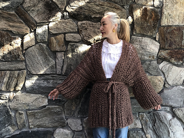 Ravelry: Fisherman Rib Cardigan in Mohair So Soft pattern by Loopy