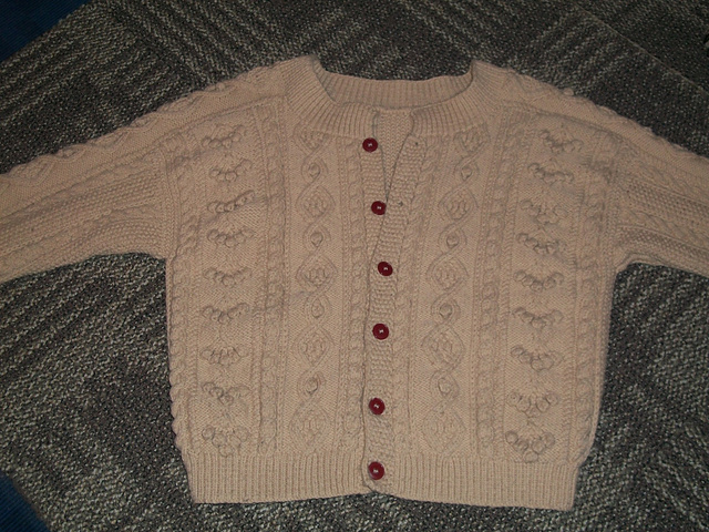 Men's Aran Zippered Cardigan
