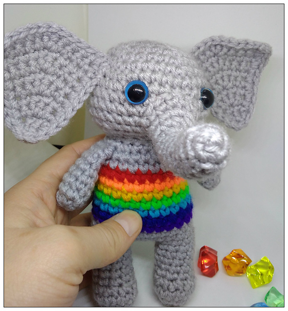 Elephant Rainbow Baby Rattle