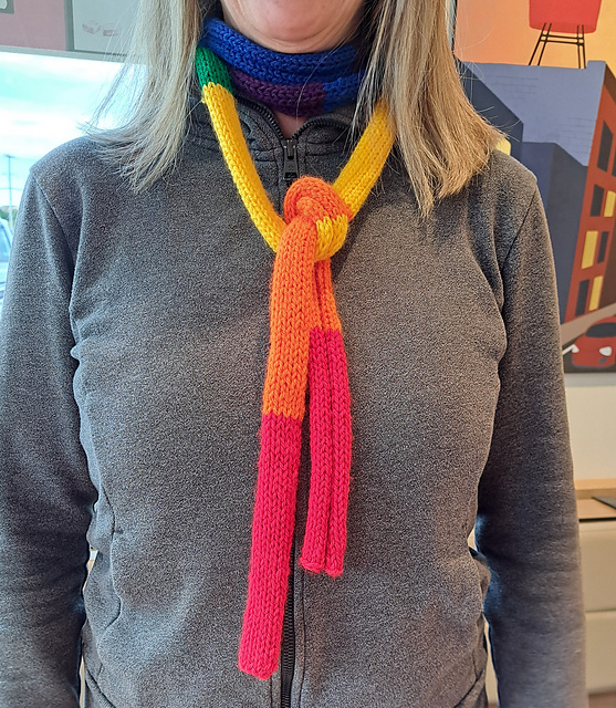 Rainbow Faux Tube Scarf