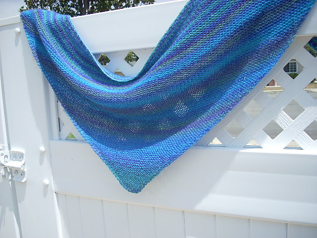 Deep Blue Seas Garter Shawl