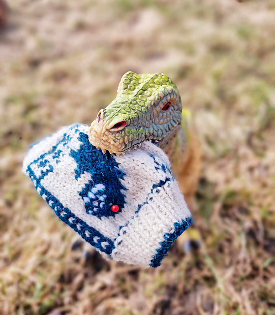 Dino kids half mittens