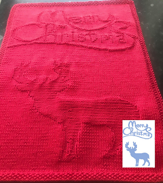 Nr. 355 Reindeer Merry Christmas guest towel