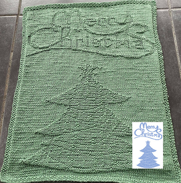 Nr. 373 17. Tree Merry Christmas guest towel