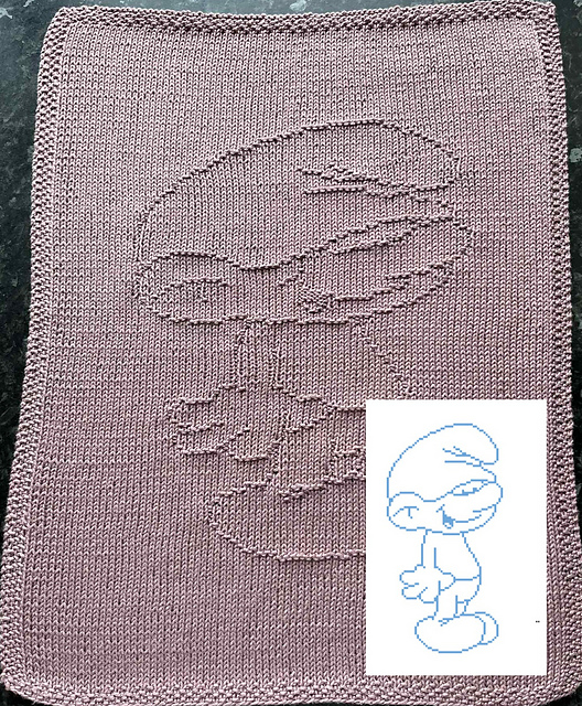 Ravelry: Nr. 909 Clumsy Smurf 89 guest towel pattern by Lotte Nielsen