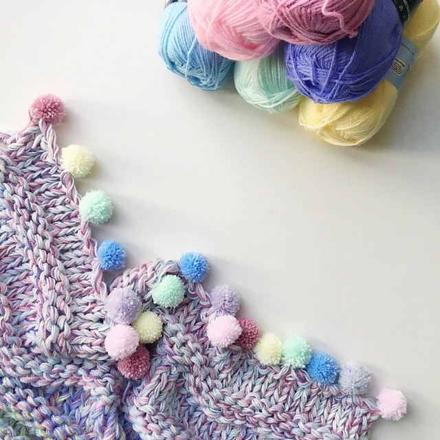Knit Rainbow Blanket and Cushion