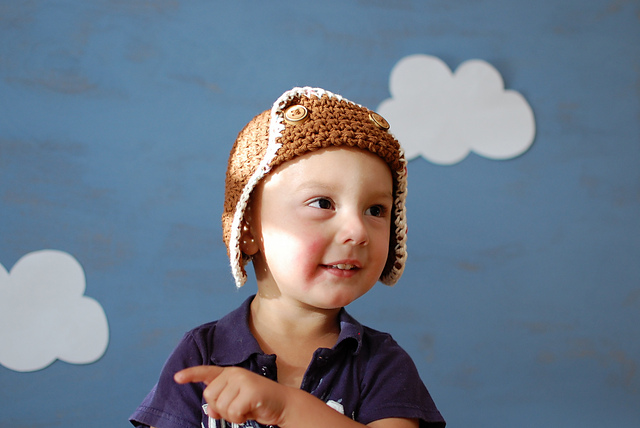 Crocheted Aviator Hat / Beanie