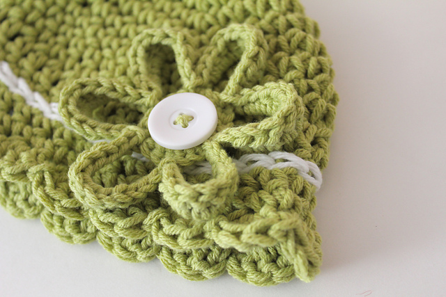 Crocheted Button - on Flower