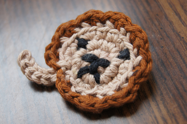 Crocheted Leroy the Lion Pin