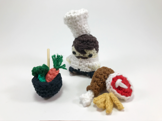 Chef Amigurumi Finger Puppet