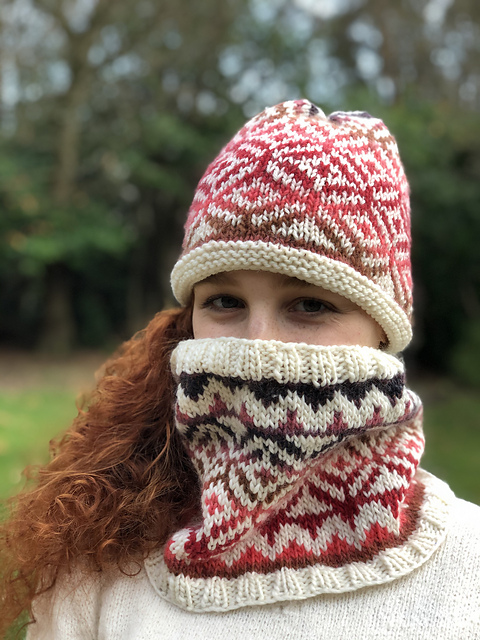 Ombré Diamonds Cowl & Hat