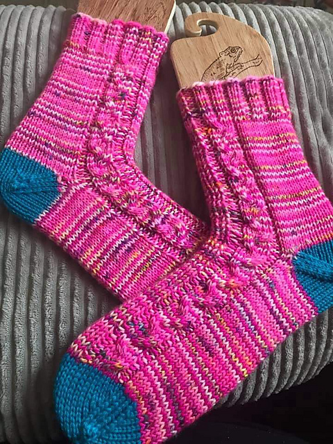 French Braid Cable Socks