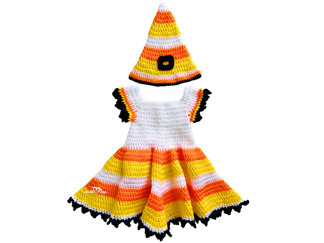 crochet candy corn dress Crochet PATTERN - Candy Corn Dress With Diaper Cover and Hat, Baby Photo  Prop Fall Outfit, Baby Halloween Costume, Candy Corn Skirt Set