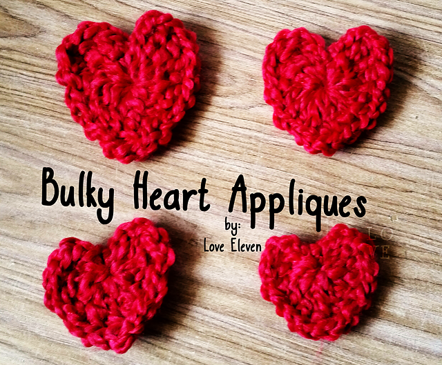 Bulky Heart Appliques
