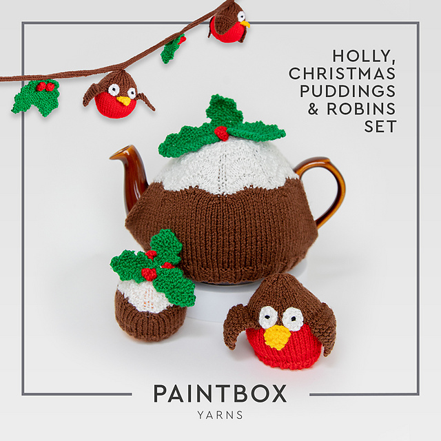 Ravelry Holly, Christmas Pudding & Robin Set pattern by Paintbox Yarns