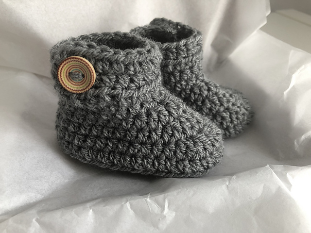 Button Cuff Baby Booties
