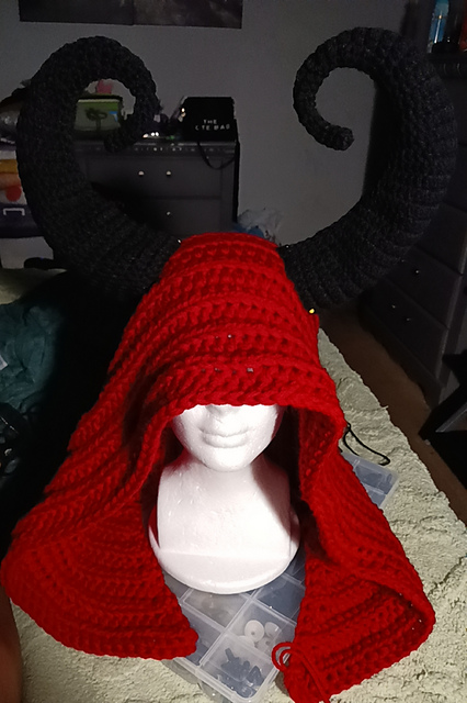 Ravelry: HellBoy Hood pattern by Angi Warren