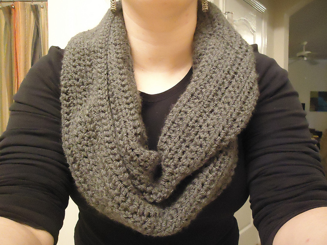 2 Skein Solid Infinity Cowl