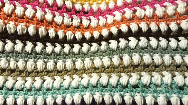 Puffs & Stripes Afghan