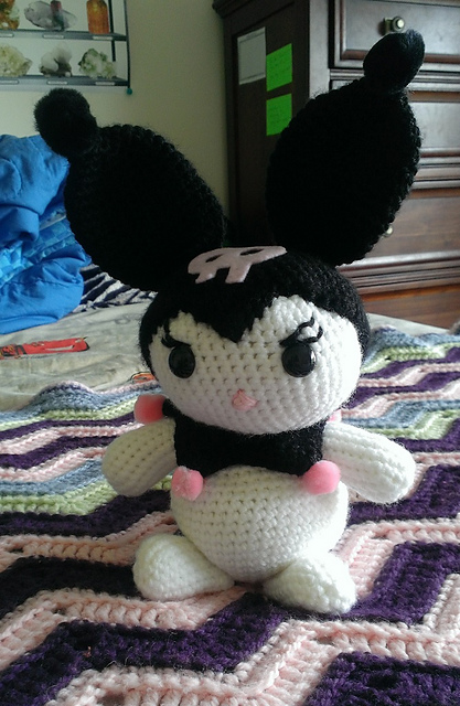 Large Amigurumi Kuromi Lookalike Doll