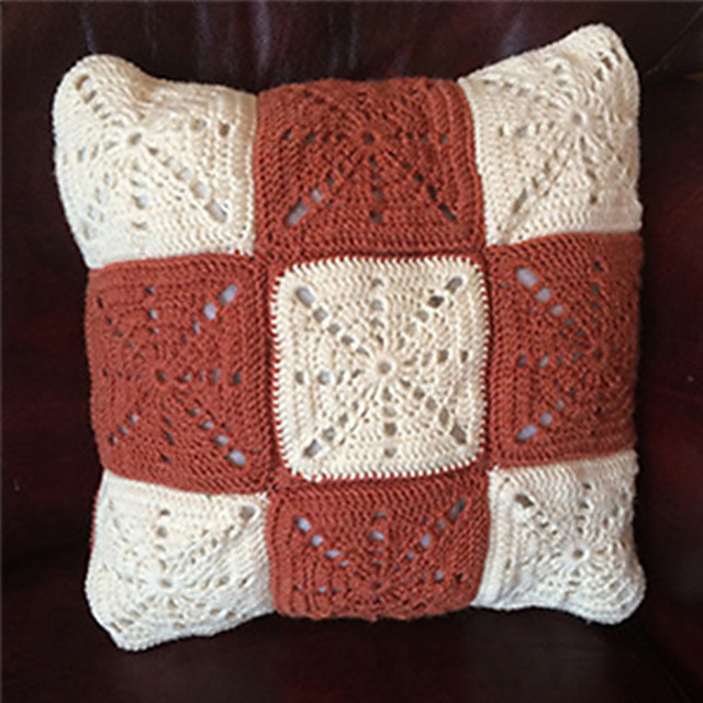 Vintage Style Crochet Cushion