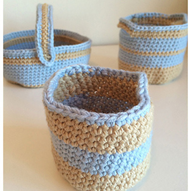 Stacking Crochet Baskets