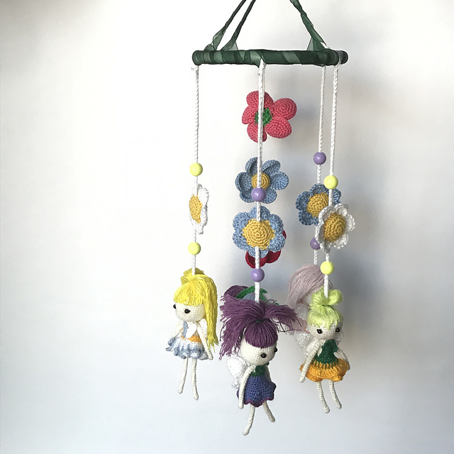 Spring fairy baby mobile