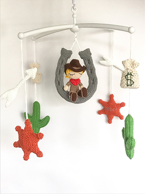 Cowboy baby mobile