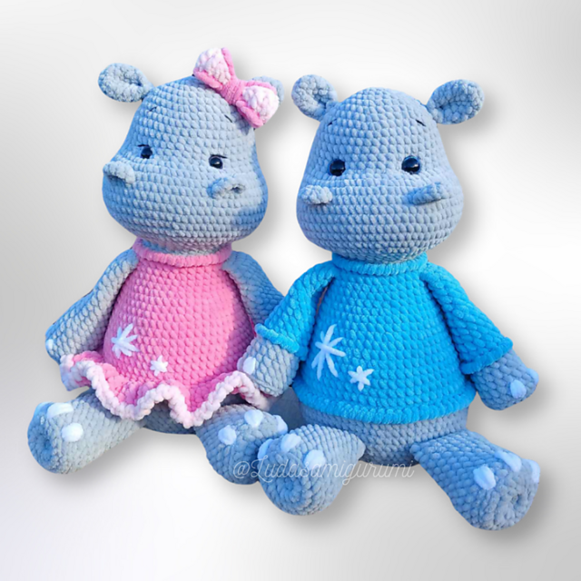 Hippo plush toys Max and Jane