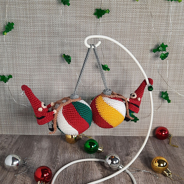 Christmas Elf Riding Bauble